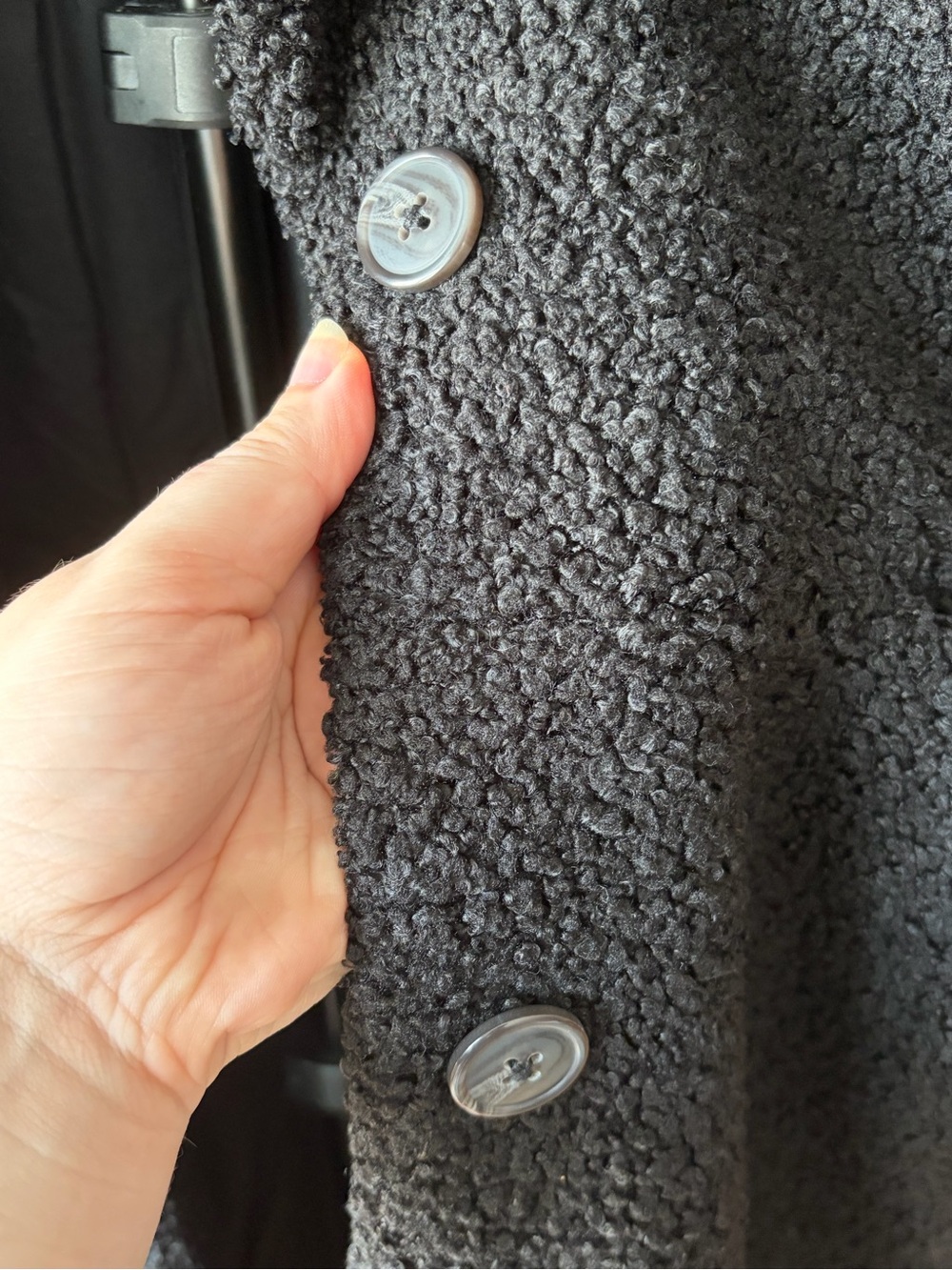 Marine Layer Colette Faux Shearling Longline Oversized Coat Black Size Large - Picture 7 of 10